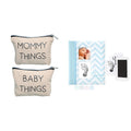 Baby Organizing Pouches + Blue Baby Memory Book - Organized Newborn