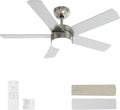42 in Brushed Nickel Ceiling Fan with Light - Quiet DC Motor