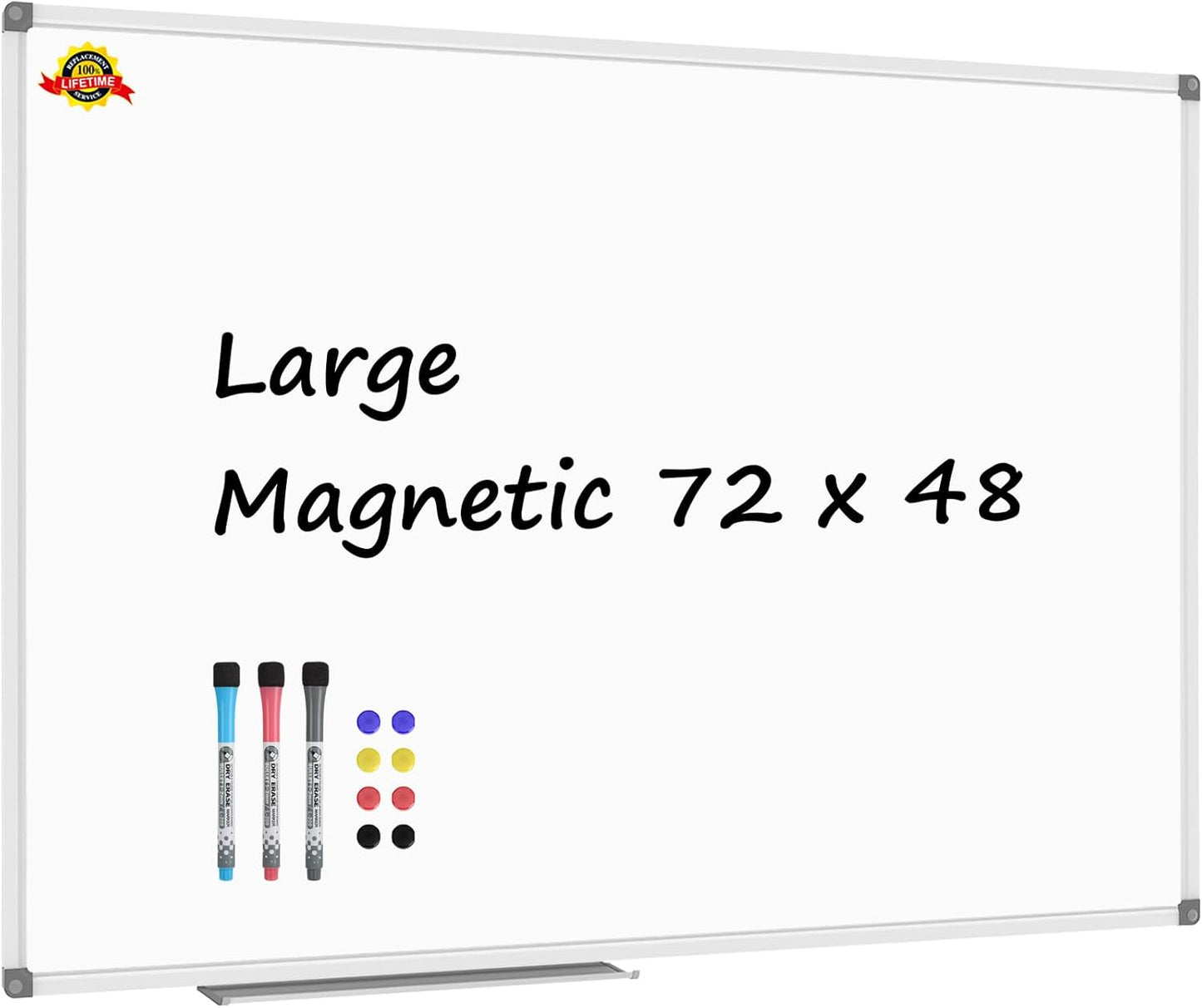 Lockways Large Dry Erase Board 72 x 48 Inch for Office & School