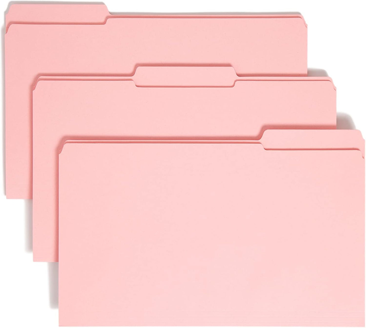 Smead Legal Size File Folders with Reinforced Tabs in Pink