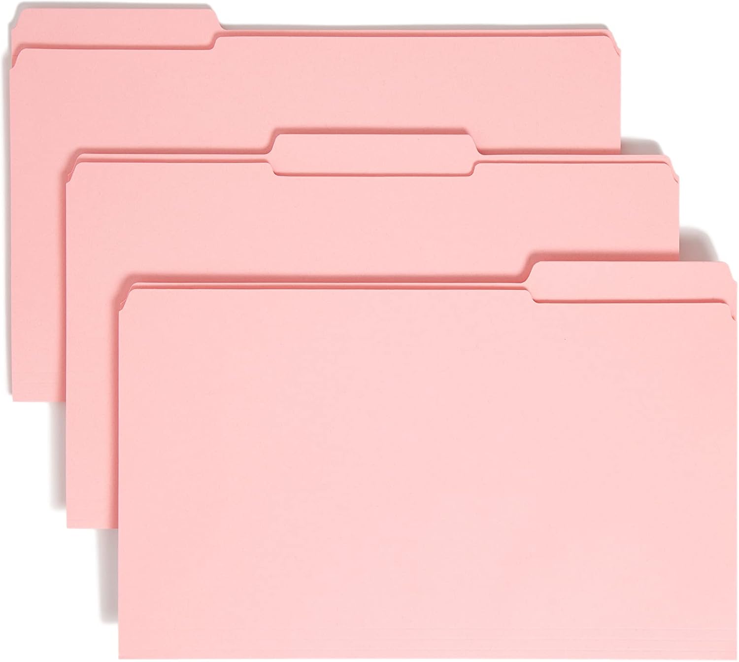 Smead Legal Size File Folders with Reinforced Tabs in Pink