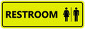 All Gender Restroom Sign Large 10 Pack - Durable Yellow/Black