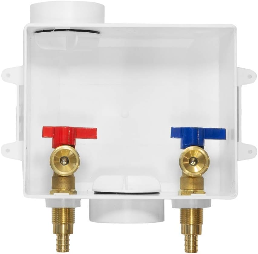 EFIELD White Washing Machine Outlet Box - Easy 1/2 Pex Inlet