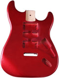 Customize Your ST Strat: Poplar Red HSH Guitar Body by JD.Moon