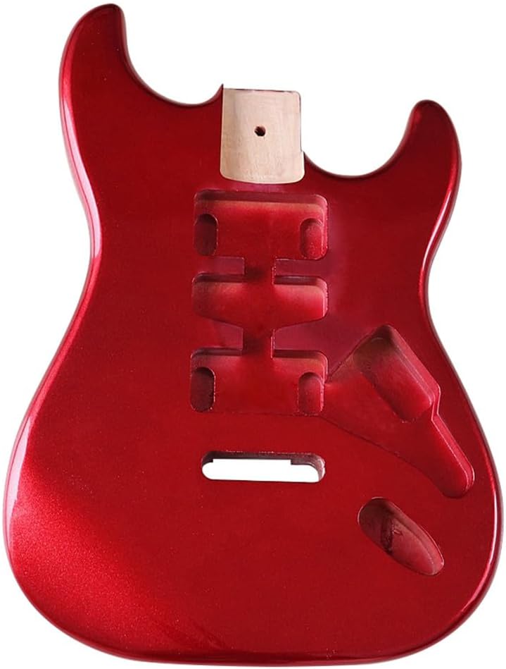 Customize Your ST Strat: Poplar Red HSH Guitar Body by JD.Moon