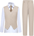 Boys Vest Set Formal Dress Suits Wedding Outfit - Complete 4-Piece Set