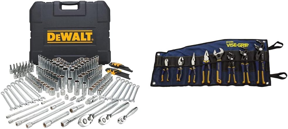 DEWALT Mechanics Tools Kit and IRWIN GrooveLock Pliers Set
