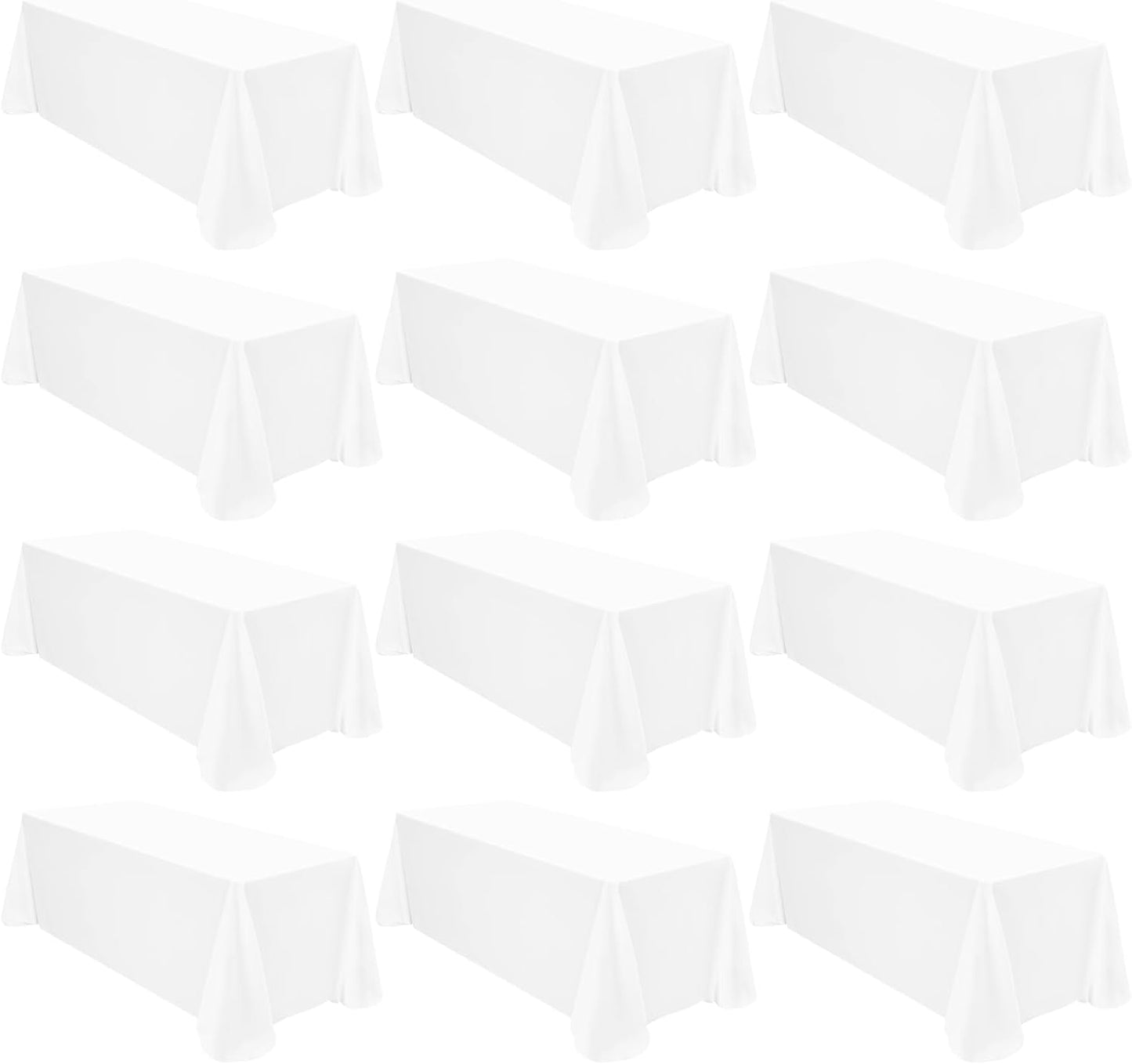 12 Pack Polyester Rectangle Tablecloths for Elegant Events