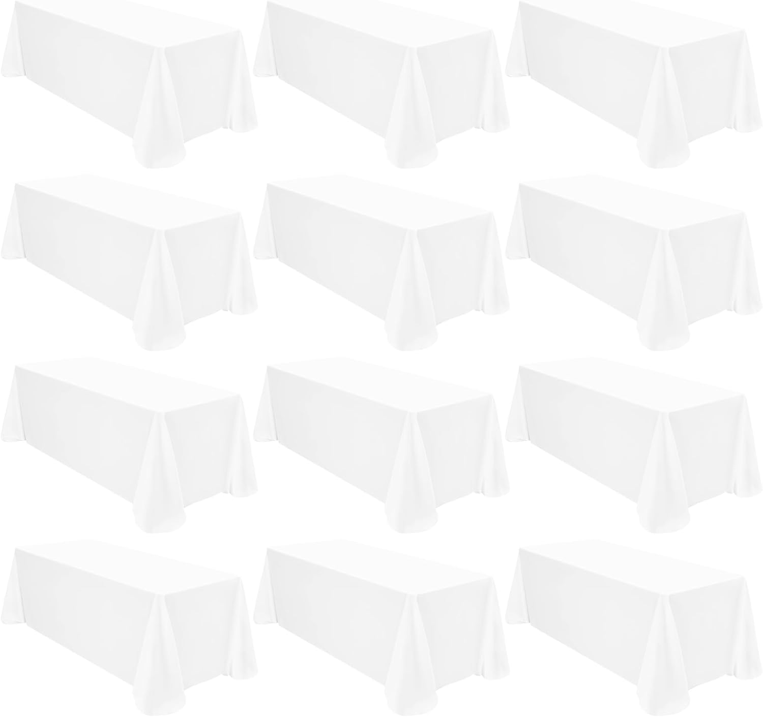 12 Pack Polyester Rectangle Tablecloths for Elegant Events