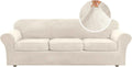 Modern Velvet Plush 4 Piece XL Sofa Slipcover - Form Fit Luxury