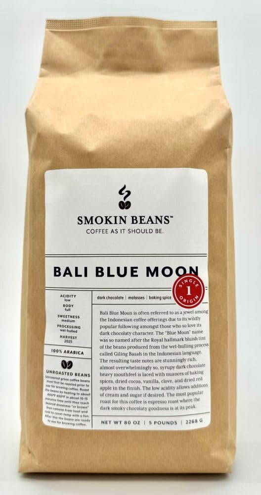 5-Pound Bali Blue Moon Unroasted Green Arabica Coffee Beans