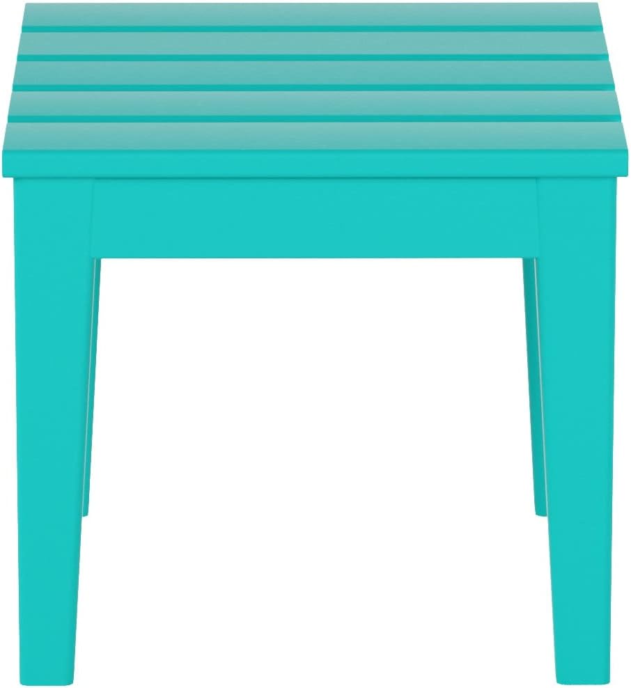 Ashore Outdoor Patio Modern Adirondack Side Table in Turquoise