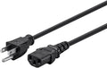 Monoprice 3-Prong Power Cord 6-Pack - Reliable 15A C13 to NEMA 5-15P