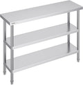Stainless Steel Food Prep Table 14 x 48 x 34 in - Heavy Duty Worktable