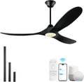60 inch Black Ceiling Fan with Lights for Patios - Quiet High CFM