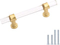 Peaha 5 in Acrylic Cabinet Pulls 10 Pack - Brushed Brass Look