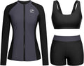 Long Sleeve Swimsuits for Women - 3-Piece Rash Guard Set for Surf