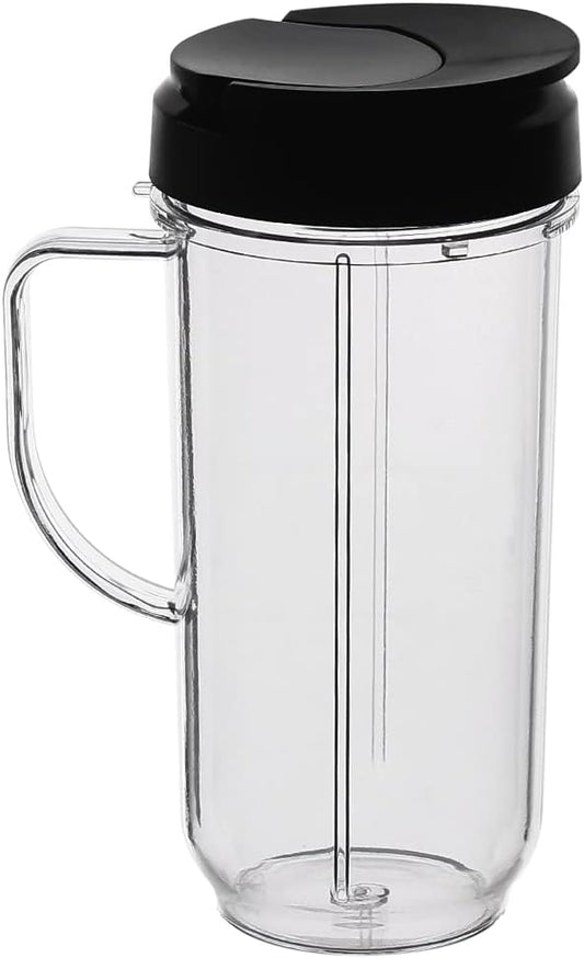 22oz Tall Mug Cup with Flip Top Lid for Magic Bullet Juicer