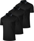 Mens Polo Shirt Quick-Dry 3 Pack - Breathable Performance Polo