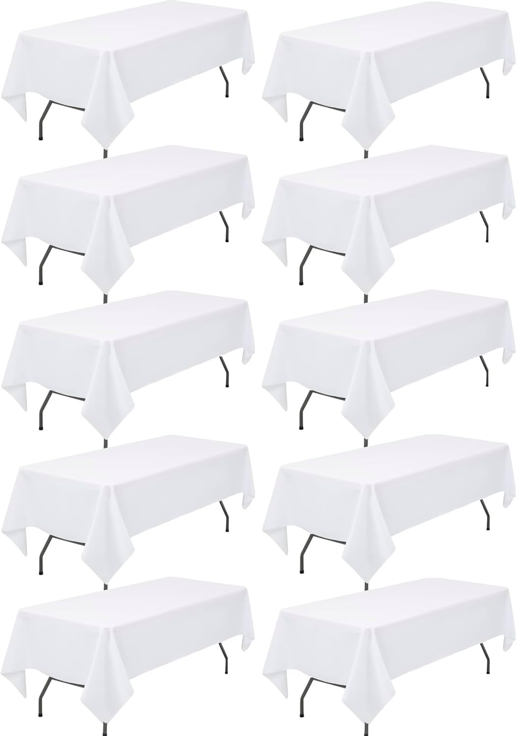 10 Pack White Tablecloths 60x126 inch for Elegant Events