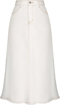 Belle Poque Vintage Denim Skirts for Women - A-Line Maxi