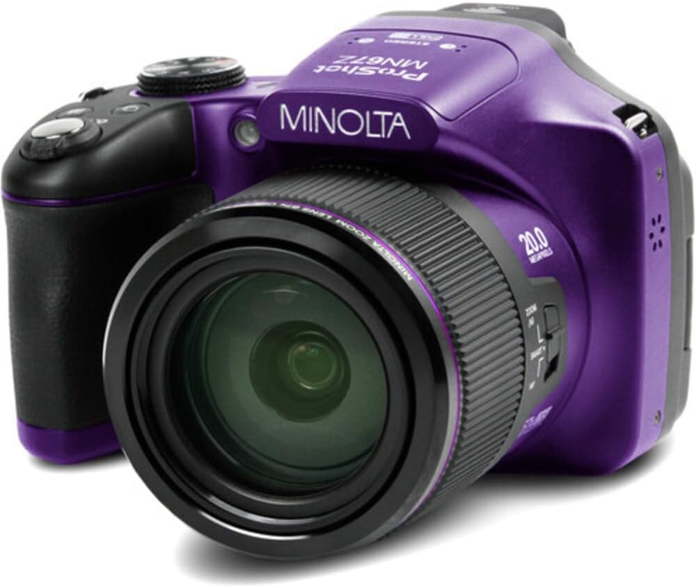 Minolta Pro Shot 20MP Camera: 67x Optical Zoom, Full HD Video