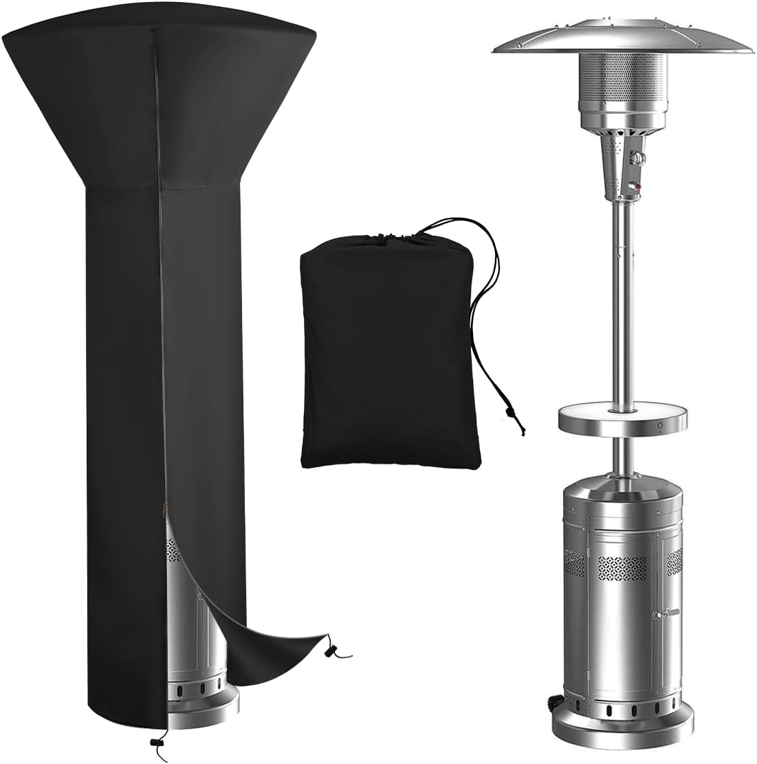 Vailge Patio Heater Cover | Heavy Duty 600D Waterproof | Wind-Dust-UV Resistant | Zipper & Storage Bag Included