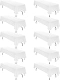 10 Pack White Rectangle Tablecloth 60 x 126 in - Stain Resistant