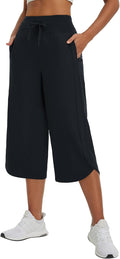 baleaf Women's Capri Pants Wide Leg Athletic Yoga Capris - UPF 50