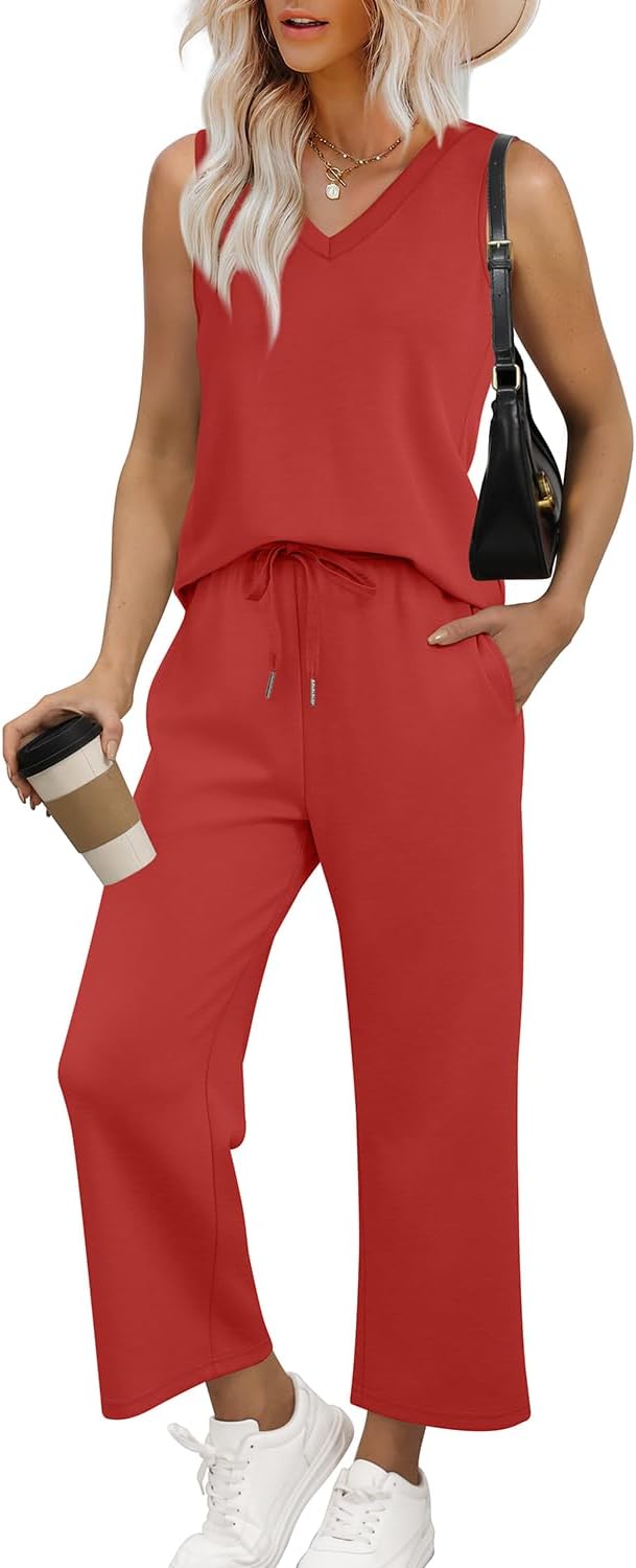 WIHOLL Two Piece Set for Women Summer Outfits Trendy Lounge