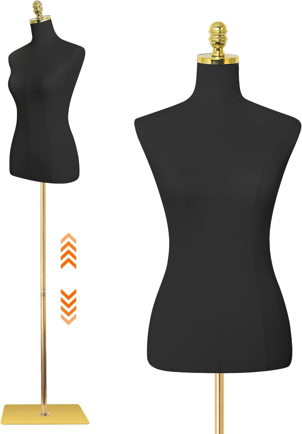 Female Mannequin Torso Dress Form with Adjustable Height Feature