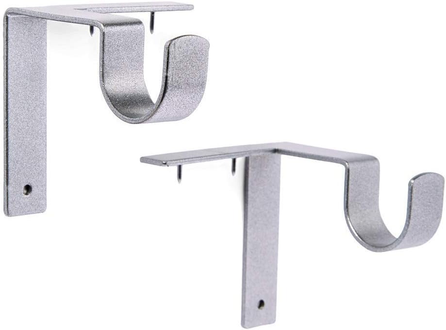 Easy Install Curtain Rod Brackets Silver