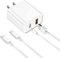 Apple MFi Certified 20W Dual Port Fast Wall Charger Set