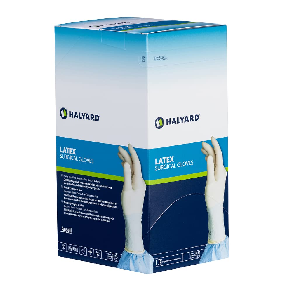 Latex Sterile Surgical Gloves, Powder-Free, Size 8.5 Large