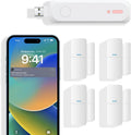 Home Alarm System 5-Piece Kit - App Alerts & DIY 2.4G WiFi