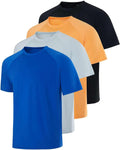 Mens Short Sleeve Rash Guard 4 Pack - UPF 50+ Quick Dry Swim Men's
