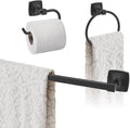Matte Black Towel Bar Set by Amerock - Stylish Bathroom Upgrade