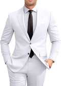 Men's Slim Fit 2 Piece Suit - Tailored Wedding and Prom Set Clothing