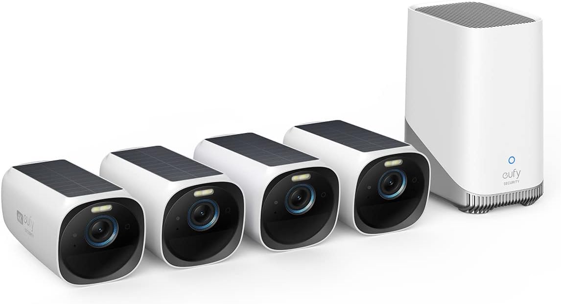 4K Solar Wireless Cam Kit - No Fees, AI & Spotlight