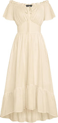 Scarlet Darkness Renaissance Dress for Women Off Shoulder Flowy