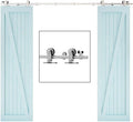 TSMST 13FT Sliding Barn Door Hardware Kit - Heavy Duty Top Mount Track