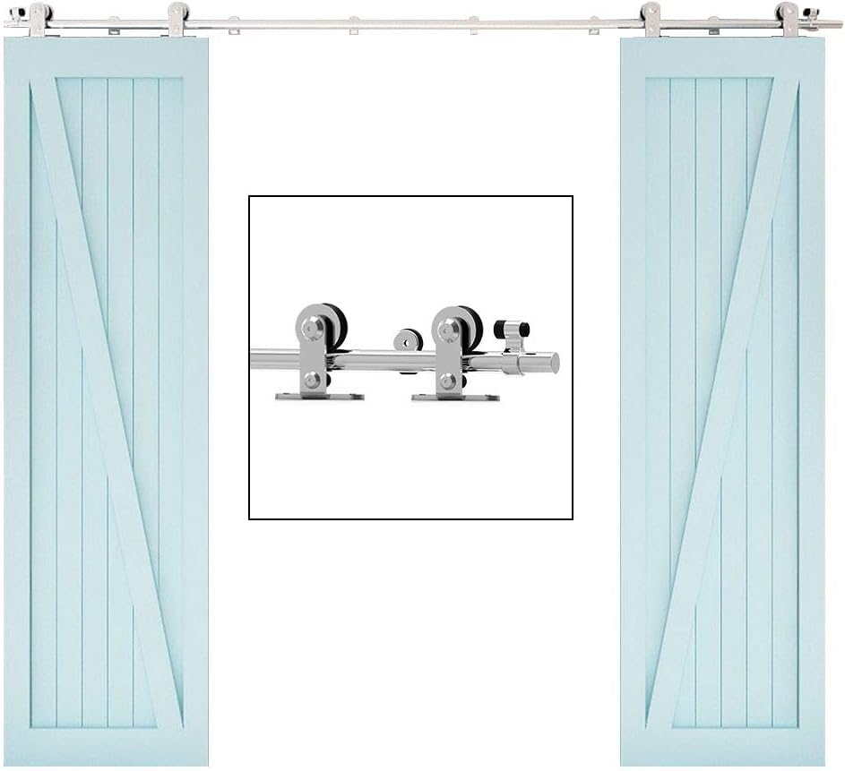 TSMST 13FT Sliding Barn Door Hardware Kit for Double Doors
