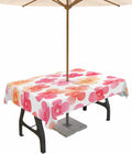 Spillproof Pink Flowers Tablecloth - For Romantic Outdoor Dining