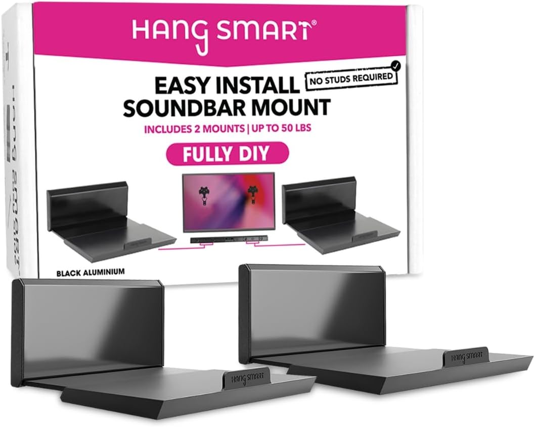 HangSmart TV Soundbar Mount - Easy Install, No Drill Needed