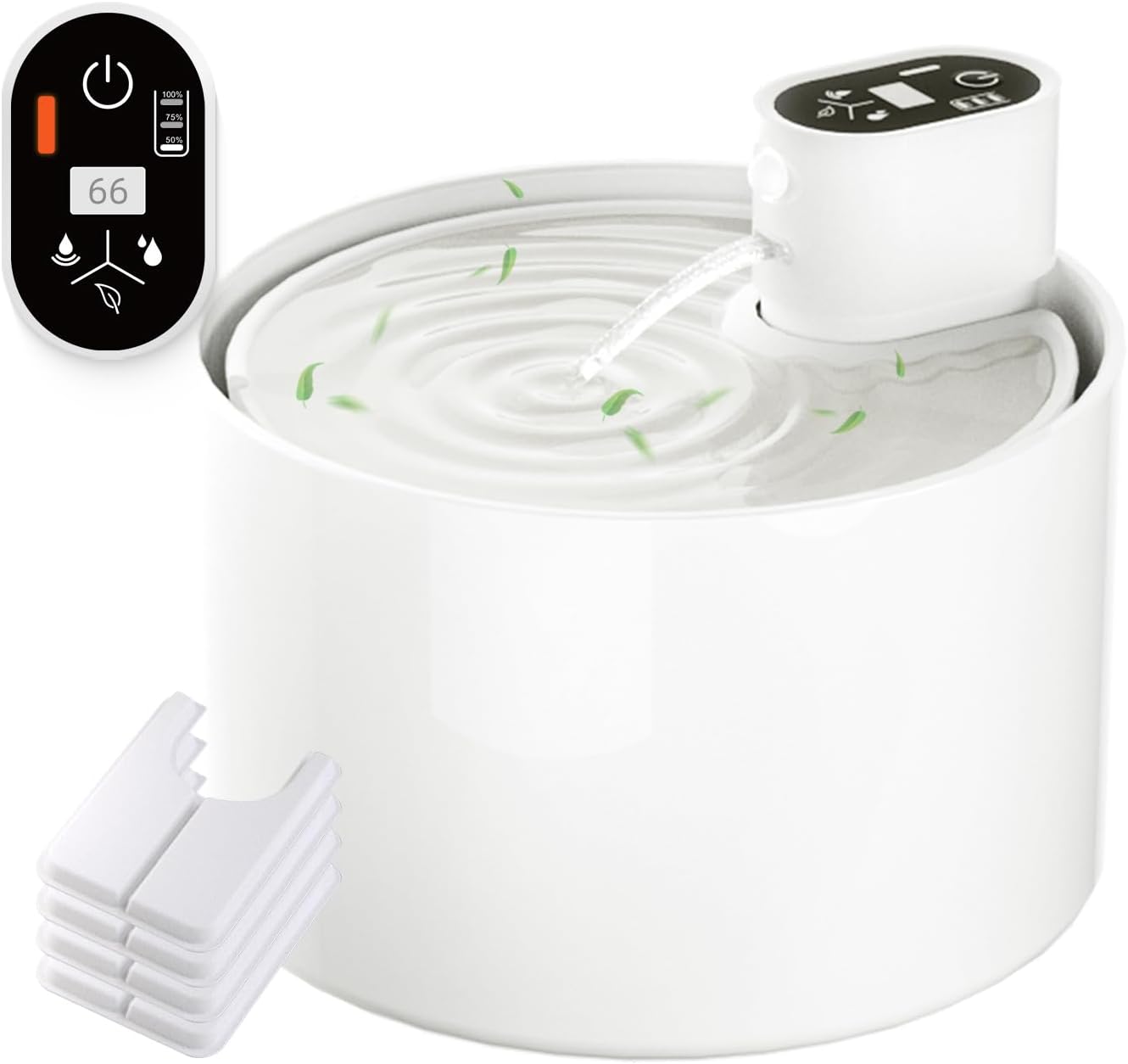 Ceramic Cat Water Fountain with Ultra-Quiet Pump for Pets