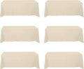 Beige Tablecloths for 8 ft Rectangle Tables 90 x 156 in - 6 Pack
