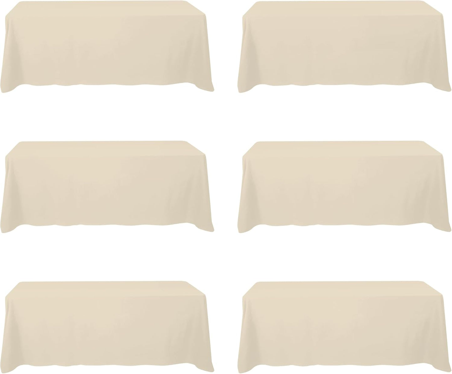 BRILLMAX 6 Pack Beige Tablecloths for 8 Foot Rectangle Tables