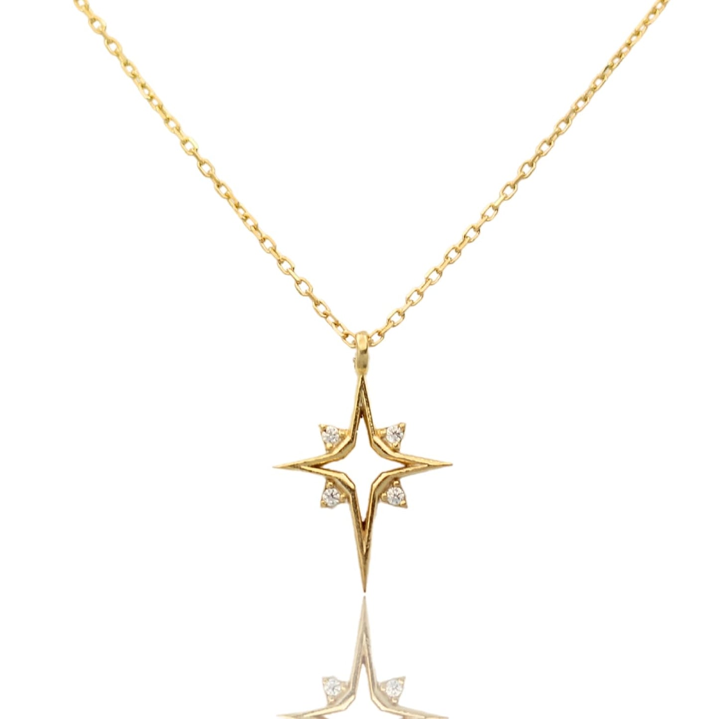 North Star Necklace in 925 Silver - Elegant Celestial Jewelry