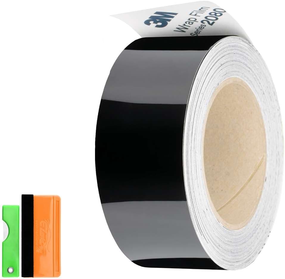 4in x 75ft Gloss Black Vinyl Wrap Kit for Chrome Delete Trim