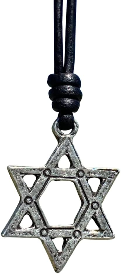 Bronze Colored Pewter Star of David Necklace for Men - Spiritual Gift